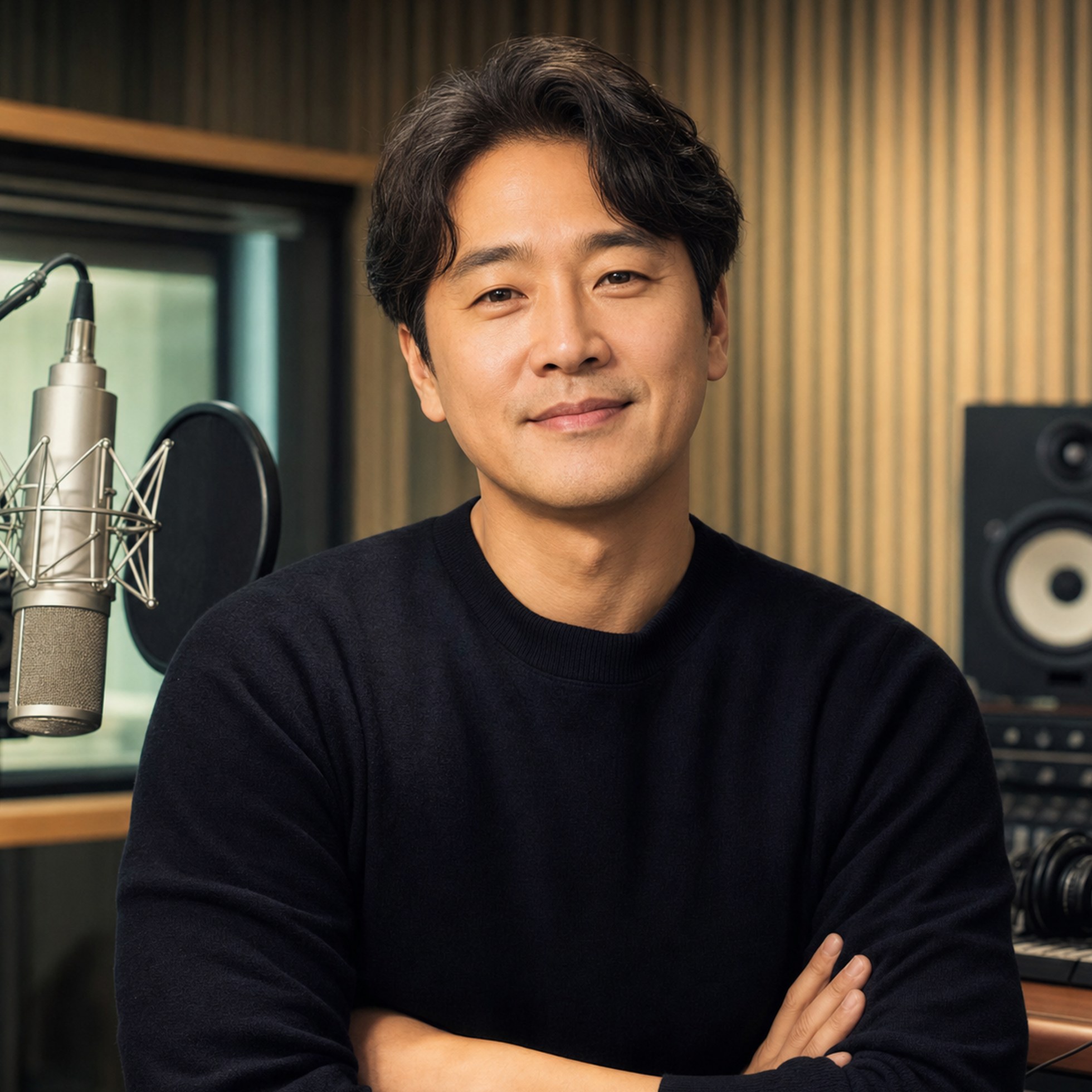 녹음실에서 레슨하는 보컬 트레이너